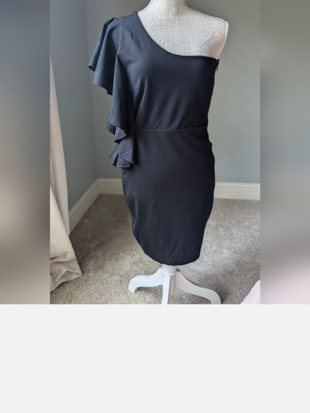 Lulus Asymmetrical Ruffle Black Dress Medium